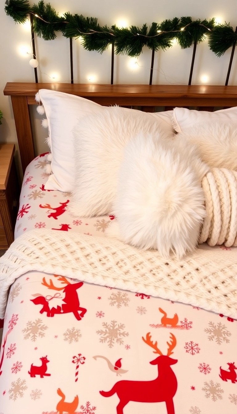 14 Cozy Christmas Decorations That'll Make Your Home Feel Like a Holiday Retreat! 🏡 - 11. Holiday-Themed Bedding
